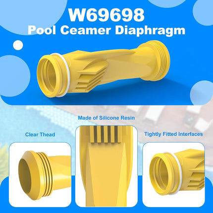 W69698 Pool Cleaner Diaphragm with W81600 Rataining Ring Long-Lie Replacement or Zodiac Baracuda G3 G4 (4 Pack)