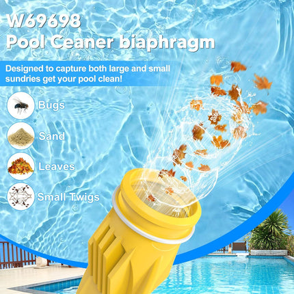 W69698 Pool Cleaner Diaphragm with W81600 Rataining Ring Long-Lie Replacement or Zodiac Baracuda G3 G4 (4 Pack)