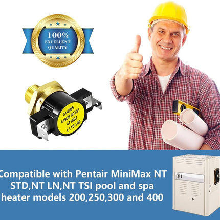 471587 115-degree ahrenheit Hi-Limit Thermostat Replacement or Pentair MiniMax Pool and Spa Heater NT STD 200 250 300