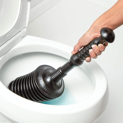 Master Plunger MP500-3TB Heavy Duty Bathroom Toilet Plunger Kit with Tall Bucket. Equipped with Air Release Valve, Black