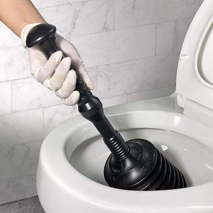 Master Plunger MP100-3 Heavy Duty Toilet Plunger Clears, Kitchen Sinks, Garbage Disposal and, Toilets Fast. Equipped with Patented Automatic Air Relief Valve, Black