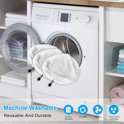 6Pcs Steam Mop Pads,Reusable Washable Microiber Steamer Cleaning Pads Replacement Pads Accessories or Steamboy X5 H2O H20 S302 S001 SKG 1500W Steam Mop