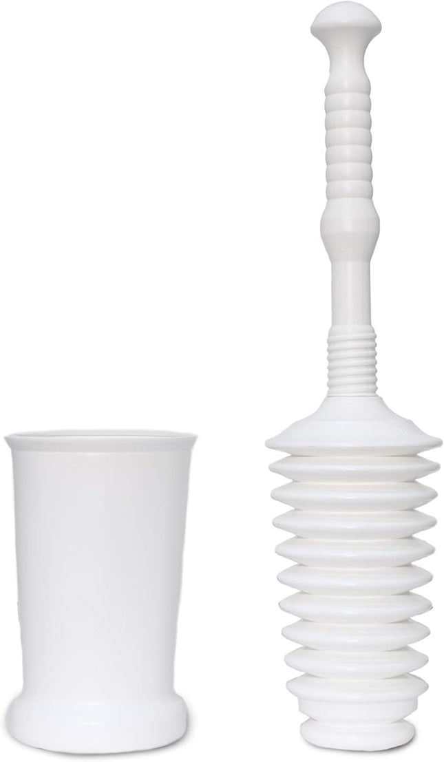Master Plunger MP500-4TB Heavy Duty Bathroom Toilet Plunger Kit with Tall Bucket Caddy Equipped with Air