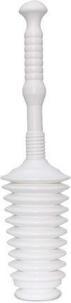 Master Plunger MP500-4TB Heavy Duty Bathroom Toilet Plunger Kit with Tall Bucket Caddy Equipped with Air Release Valve, White
