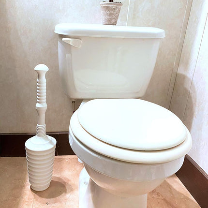 Master Plunger MP500-4TB Heavy Duty Bathroom Toilet Plunger Kit with Tall Bucket Caddy Equipped with Air Release Valve, White