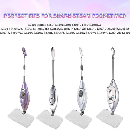 6 Pack Microiber Steam Mop Replacement Pads or Shark Steam Mops S3500 Series S3501 S3601 S3550 S3901 SE450 S3801CO S3601D S2901 S2902 Steam Pocket Mop Pads loor Cleaning Reusable or Shark Mop Pads