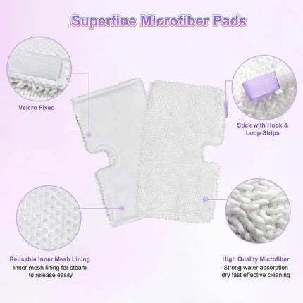 6 Pack Microiber Steam Mop Replacement Pads or Shark Steam Mops S3500 Series S3501 S3601 S3550 S3901 SE450 S3801CO S3601D S2901 S2902 Steam Pocket Mop Pads loor Cleaning Reusable or Shark Mop Pads