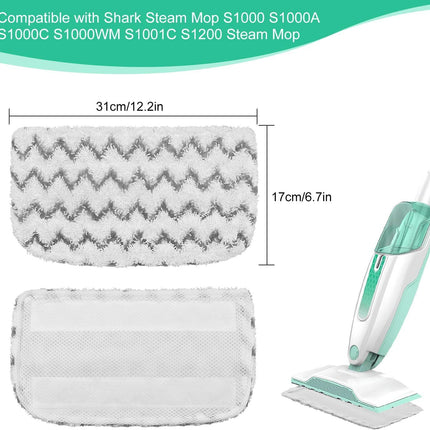 8 Pack Microiber Steam Mop Replacement Pads or Shark Steam Mop S1000, S1000A, S1000C, S1000WM, S1001C Dirt Grip Steam Mop Pads, Washable & Reusable Microiber Mop Pads or All loor Clean