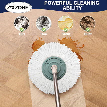 Spin Mop Replacement Head 5 Pack Magic Mop Reill or Hurricane 360° Systems, Microiber Spin Mop Head, Round Shape Standard Universal Size