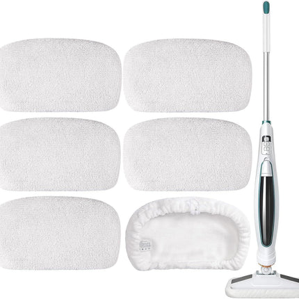 6 Pack SMP01 Microiber & Washable Steam Mop Pads Compatible with Kenmore SM2060 S200 Series loor Cleaning Steam Mop (White)