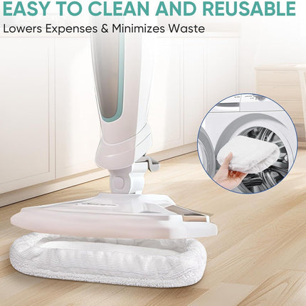 6 Pack SMP01 Microiber & Washable Steam Mop Pads Compatible with Kenmore SM2060 S200 Series loor Cleaning Steam Mop (White)