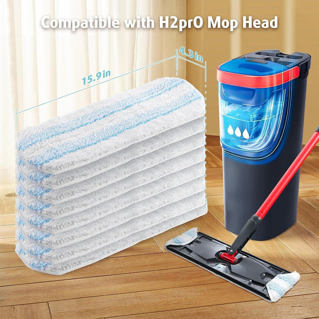 8 Pack Mop Replacement Pads or O Cedar H2prO lat Mop System Machine Washable Reusable – product detail