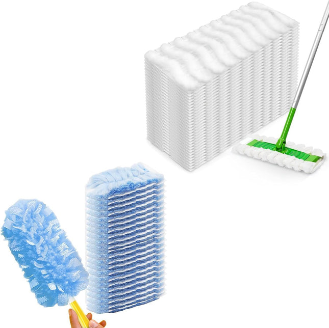 1 Handle with 30 Count Duster Reill or Swier Duster Plus 30 Count Dry Sweeping Pads Reill or Swier Sweep