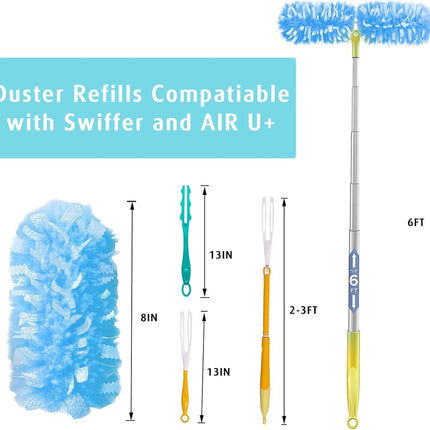 1 Handle with 30 Count Duster Reill or Swier Duster + 30 Count Dry Sweeping Pads Reill or Swier Sweep and Mop