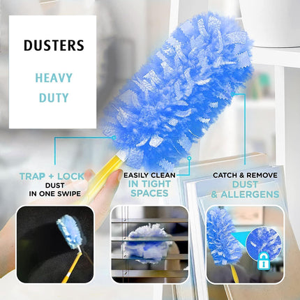 1 Handle with 30 Count Duster Reill or Swier Duster + 30 Count Dry Sweeping Pads Reill or Swier Sweep and Mop