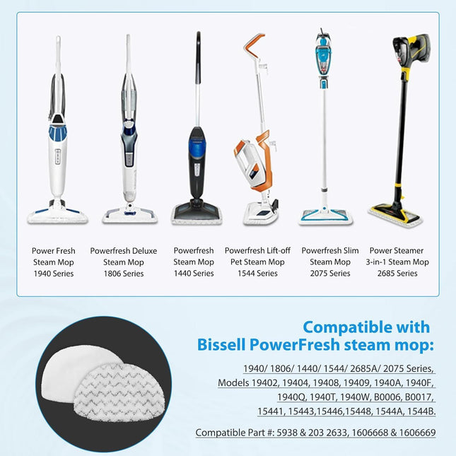 10 Pack Steam Mop Replacement Pads or Bissell Powerresh Steam Mop 1940 1806 1544 2075 – product detail