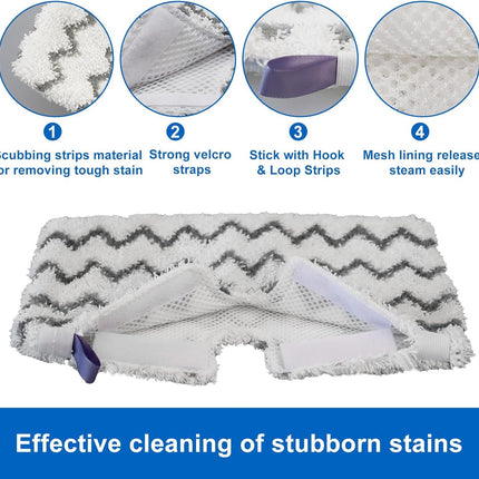6 Pack S3501 S3601 Steam Mop Replacement Pads or Shark S3501 S3601 S3550 S3801 S3901 S3601D S3801CO S3901D S3455K S2902 SE450 Steam and Scrub Pocket Mop Steamer Pads Washable