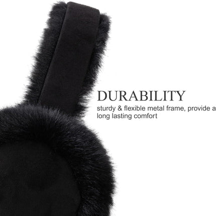 Ear Mus or Winter Women, Water Resistant Suedette and aux ur Warm Earmus oldable Outdoor Ear Warmers or Women Girls
