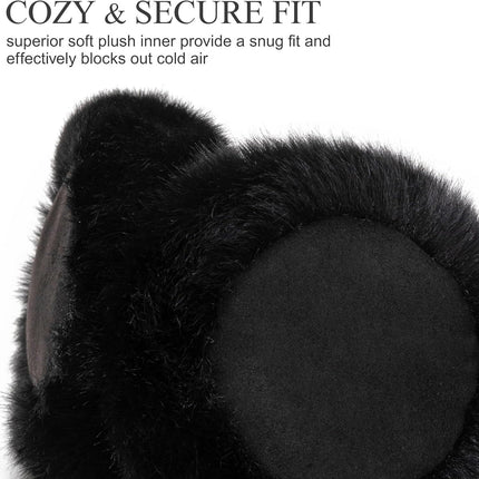 Ear Mus or Winter Women, Water Resistant Suedette and aux ur Warm Earmus oldable Outdoor Ear Warmers or Women Girls