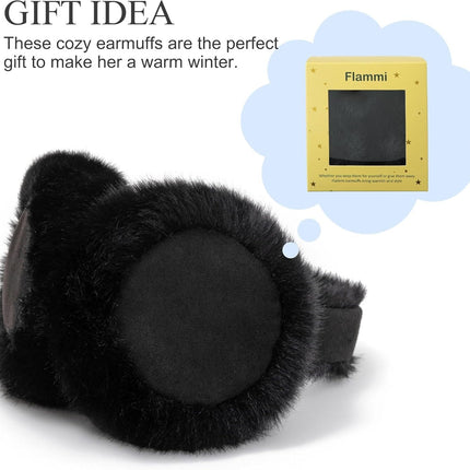 Ear Mus or Winter Women, Water Resistant Suedette and aux ur Warm Earmus oldable Outdoor Ear Warmers or Women Girls