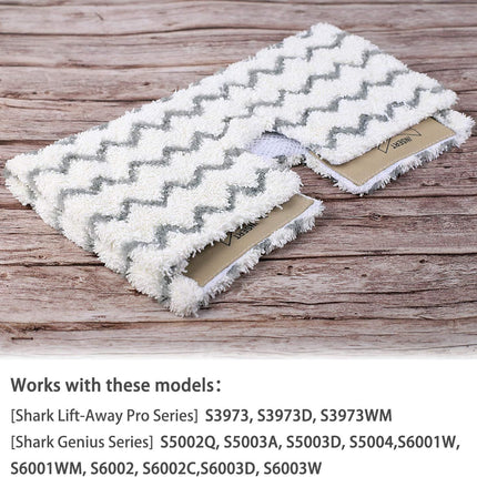 Steam Mop Pad or Shark Genius Lit-Away Pro S5003D S5002Q S5003A S6001W S6001WM S6002 S6002C S6003D S6003 S3973 S3973D S3973WM Washable Steam Mop Replacement Mop Cloth, 4 Pack
