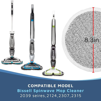 6 Pack Replacement Pads or Bissell Spinwave 2124,2039A,2307,23157,20391,20399 Powered Hard loor Mop