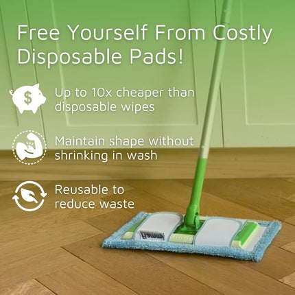 Reusable Mop Pad or Swier Sweeper Mop, 12.5'' Microiber Mop Pad Reill Washable or Hard loor Baseboard Cleaning, Wet/Dry Cleaning Pad, 4 Pack