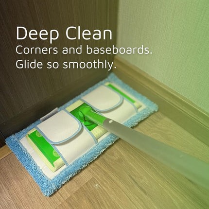 Reusable Mop Pad or Swier Sweeper Mop, 12.5'' Microiber Mop Pad Reill Washable or Hard loor Baseboard Cleaning, Wet/Dry Cleaning Pad, 4 Pack