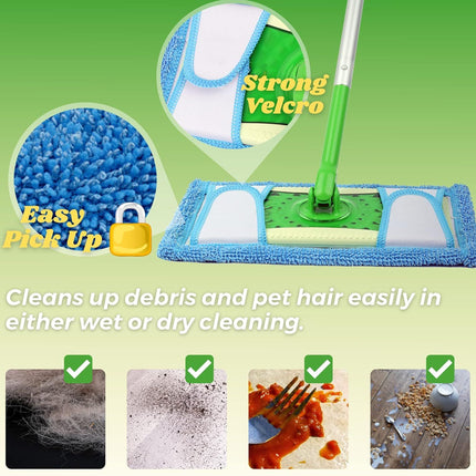 Reusable Mop Pad or Swier Sweeper Mop, 12.5'' Microiber Mop Pad Reill Washable or Hard loor Baseboard Cleaning, Wet/Dry Cleaning Pad, 4 Pack