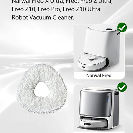Robot Vacuum and Mop Pads 10 Pack or Narwal reo X Ultra/reo /reo Z Ultra/reo Z10/reo Pro/reo Z10 Ultra Robot Vacuum, High Absorbency Microiber Replacement Pads, Washable Robot Mop Pads White