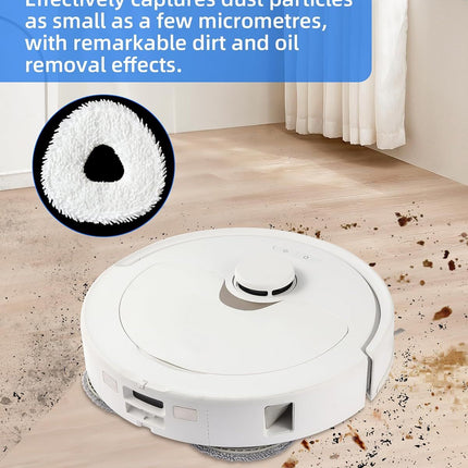 Robot Vacuum and Mop Pads 10 Pack or Narwal reo X Ultra/reo /reo Z Ultra/reo Z10/reo Pro/reo Z10 Ultra Robot Vacuum, High Absorbency Microiber Replacement Pads, Washable Robot Mop Pads White