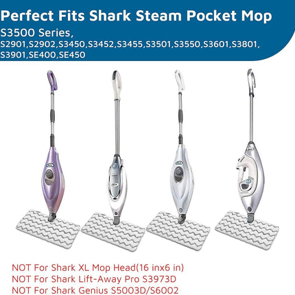 6 Pack Steam Mop Pad or Shark Steam Pocket Mops S3500 Series S3501 S3601 S3550 S3901 S3801 SE450 S3801CO S3601D (2 Sot mop pad+4 scrubby mop pad)
