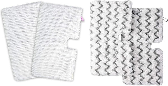 2 Pack Plus 2 Pack Replacement Microiber Mop Pad or Shark Steam Pocket Mops S3500 V1259-DP01-F-457