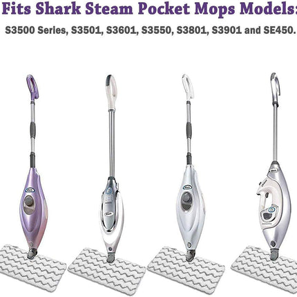 8 Pack Replacement Microiber Mop Pad or Shark Steam Pocket Mops S3500 Series S3501 S3601 S3550 S3901 S3801 SE450 S3801CO S3601D (4 Sot mop pad+4 scrubby mop pad)