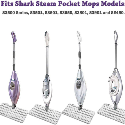 4 Pack + 2 Pack Replacement Microiber Mop Pad or Shark Steam Pocket Mops S3500 Series S3501 S3601 S3550 S3901 S3801 SE450 S3801CO S3601D (4 sot mop pad+2 scrubby mop pad)
