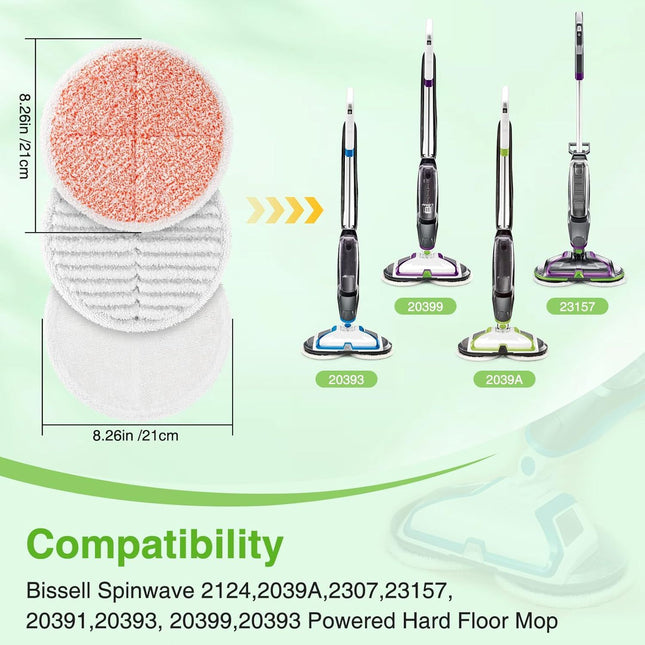 8 Pack Mop Pads Replacement Compatible with Bissell Spinwave 2124 2039A 2307 23157 23159 20393 – product detail