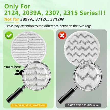 8 Pack Mop Pads Replacement Compatible with Bissell Spinwave 2124, 2039A, 2307, 23157, 23159, 20393, 20399 Hard loor Spin Mop, 2 Sot Pads, 4 Scrubby Pads, 2 Heavy Scrub Pads