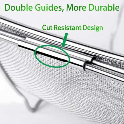 6-Quart Large Over The Sink Colander, Heavy Duty 40% Thicker 18/8 Stainless Steel ine Mesh Strainer Basket with Expandable Rubber Grip Handles - Strain, Drain, Rinse ruits, Vegetables
