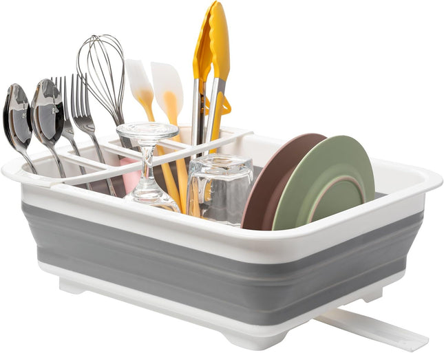 Collapsible Dish Drying Rack Pop Up Dinnerware Drainer Portable Plate Organizer or Kitchen RV Campers