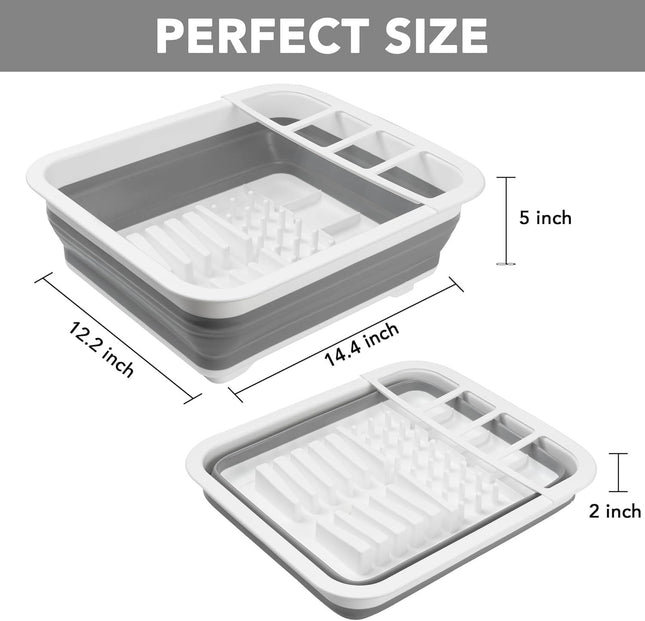 Collapsible Dish Drying Rack Pop Up Dinnerware Drainer Portable Plate Organizer or Kitchen RV Campers – product detail