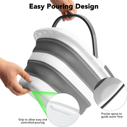 Large Collapsible Mop Bucket, 16L(4.2 Gallon) Plastic Bucket or House Cleaning, Car Washing, Silicone Cleaning Supplier Organizer, Portable Basket with Handle or Laundry Storage, RV Camping, ishing