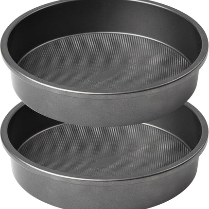 9" Round Cake Pan Set o 2, 0.8mm Thick Heavy Duty Bakeware or Tiered & Layered Cakes, Nonstick Baking Pan with Diamond Texture or Even Heating, Cake Mold