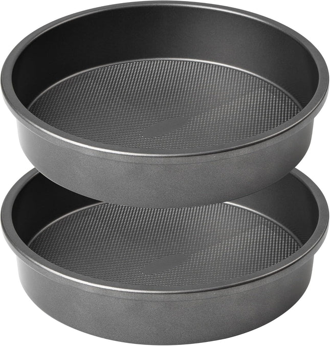 9 Round Cake Pan Set o 2 0.8mm Thick Heavy Duty Bakeware or Tiered & Layered Cakes Nonstick Baking Pan with