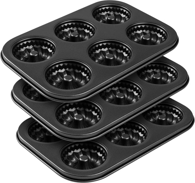 Mini luted Tube Cake Pan 6 Cavity Baking Pan Non-stick Baking Mold or Cupcakes Donuts Cornbread Brownies