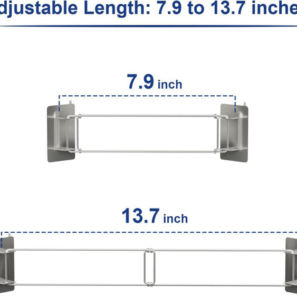 Safoner RV Shower Corner Storage Bar- Adjustable Stainless Steel Rod for Corner Shelves in Camper, Length 7.9-13.7 inches- RV Bathroom Organization Must Have Accessories (2 Pack