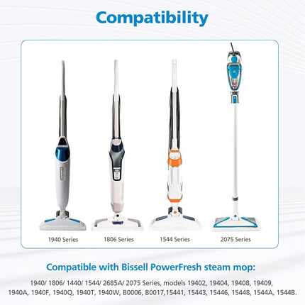 6 Pack 1940 or Bissell Steam Mop Pads or Bissell Powerresh Steam Mop 1806 1544 1440 2075A 2685A 1940W 19404 Series, Model 19402 19408 1940a 1940 1940q 1940t B0006 B0017, Part #5938#203-2633