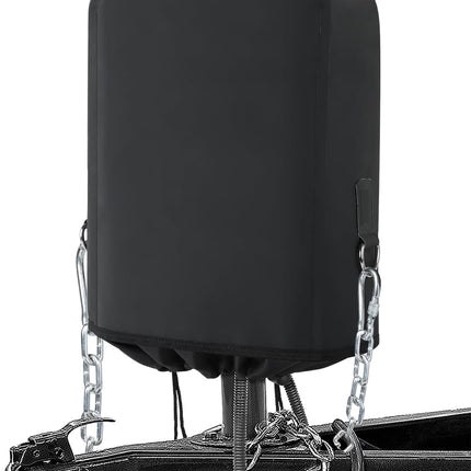 RV Electric Tongue Jack Cover – Heavy-Duty Waterproof Design with Chain Hooks, Protective Black Cover for Outdoor Camper Accessories