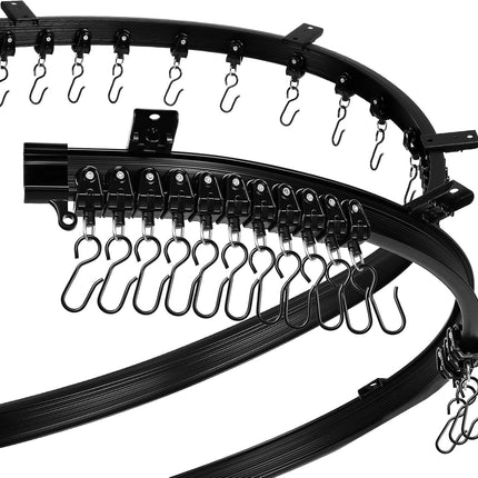 6.5 eet/ 2 Meters lexible Bendable Ceiling Curtain Track, Mount or Rail with Curtain Tracks System Bunk Bed Window, Room Divider, Door, Shower, Rv(Black)
