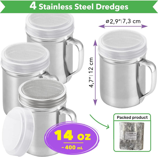 14 Ounce Powdered Sugar Shaker Duster With Handle – product detail