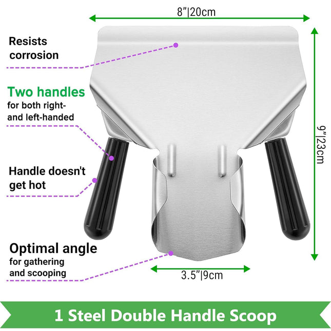 Double Handle Concession Popcorn Scoop Plus 12 oz Aluminium Popcorn Scoop Plus 2-pcs 10 oz Dredge Shakers – product detail